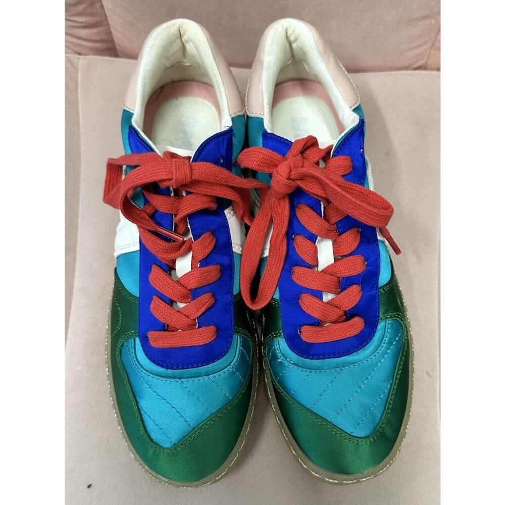 MIA Vesta Womens Shoes Size 7 Metallic Lace Up Blue, Green Sneakers Casual